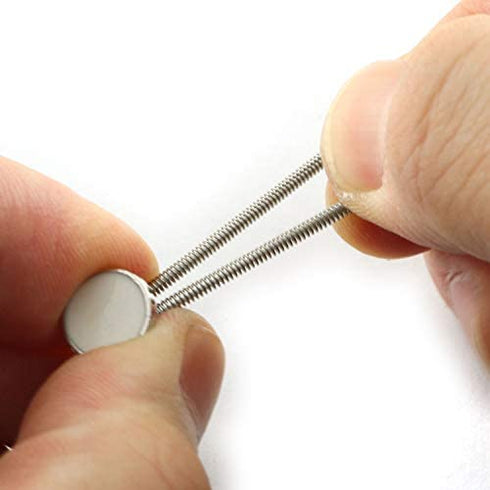 LQ Industrial Collar Extenders 6PCS Metal Expands Top Neck Tie Buttons Dress Shirt Button Extender White 3/8Inch