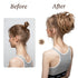 CJL HAIR Messy Bun Hair Piece Straight Fake Bun Short Ponytail Extension Instant Updo Donut Chignons Elastic Hairpiece for Women