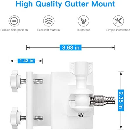 HOLACA Gutter Mount for Ring Stick Up Cam Plug-in HD Security Camera and Ring Stick Up Cam Battery HD Security Camera-Weatherproof-Give a Perfect Angle for Your Ring Stick Up Cam(3rd)