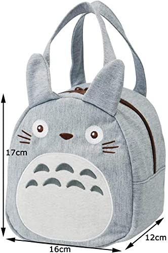 My Neighbor Totoro Die Cut Lunch Bag with Zip Closure - Totoro Grey