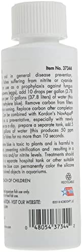 Kordon #37344 Methylene Blue-General Disease Prevention Treatment for Aquarium, 4-Ounce