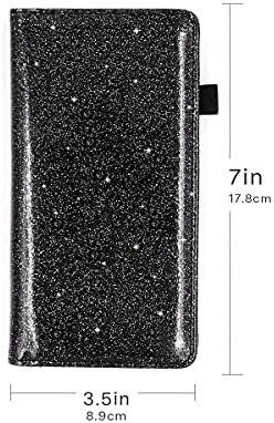 Menesia Checkbook Cover for Men & Women RFID Glitter Leather Check Book Holder Wallet
