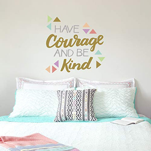 Paper Riot Co. Inspirational Wall Stickers "Have Courage and Be Kind" Positive Motivational Removable Adhesive Decals for Classroom Kids Room Nursery Bedroom Home Decor