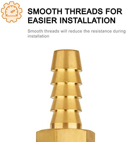 SUNGATOR Brass Hose Fitting, Adapter, 3/8" Barb x 3/8" NPT Male Pipe (2-Pack)
