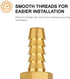 SUNGATOR Brass Hose Fitting, Adapter, 3/8" Barb x 3/8" NPT Male Pipe (2-Pack)