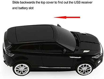 3C Light Car Mouse Wireless 2.4GHz Cool Sport SUV Car Shape Mouse Optical Mice 1600 DPI with USB Receiver Suitable for PC/Computer/Laptop (Black)