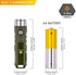 RovyVon A1 USB C Rechargeable EDC Flashlight 650 Lumens Super Bright Outdoor Mini Keychain Flashlights for Everyday Carry, Camping, Thanksgiving, Xmas Gift(Military Green)