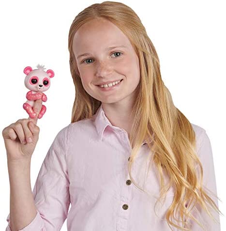WowWee Fingerlings Glitter Panda - Polly (Pink) - Interactive Collectible Baby Pet