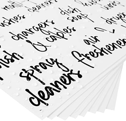 Talented Kitchen 141 Laundry Room Labels for Jars and Containers, Preprinted Black Script Stickers for Linen Closet, Bathroom Organization, Cleaning Supplies (Water Resistant)
