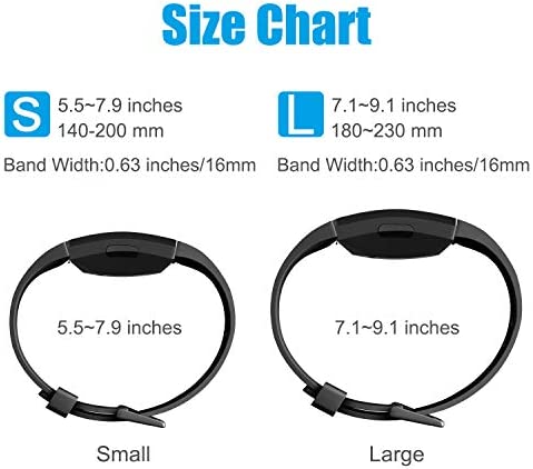 PACK 3 Silicone Bands for Fitbit Inspire HR & Fitbit Inspire 2 & Fitbit Inspire & Ace 2 Replacement Wristbands for Women Men Small Large (Small: for 5.5"-7.9"wrists, Black+Navy Blue+Gray)