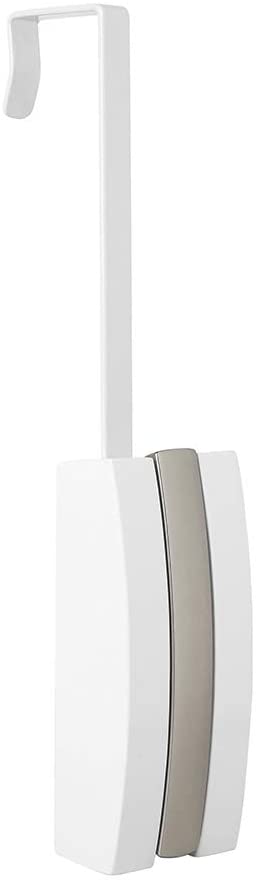 Umbra Valet Wall Mounted Floating Rack Modern, Sleek, Space-Saving Hanger with Retractable Hooks to Hang Coats, Scarves, Purses and More, 1, White/Nickel
