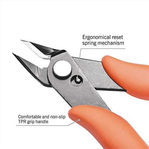KATA 5 Inch Micro Wire Cutter,Precison Mini Flush Cutters and Clean Cut Pliers for Electronics,Model,Jewelry,Model Kits,Orange