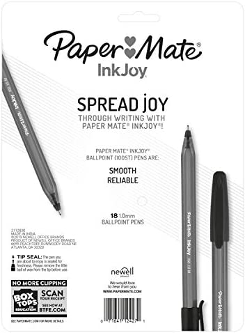 Paper Mate InkJoy 100ST Ballpoint Pens, Medium Point, 1.0mm, Black, 18 Count (1996601)
