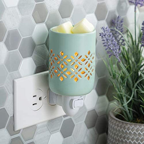 CANDLE WARMERS ETC Pluggable Fragrance Warmer- Decorative Plug-in for Warming Scented Candle Wax Melts and Tarts or Fragrance Oils, Soft Mint