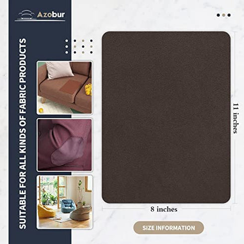 Velvet Repair Patch?Self-Adhesive Flannel Fabric Patch?Multicolor Available Anti Scratch Leather 8X11 Inch Peel and Stick for Sofas, car Seats Hand Bags Jackets (Dark Brown)