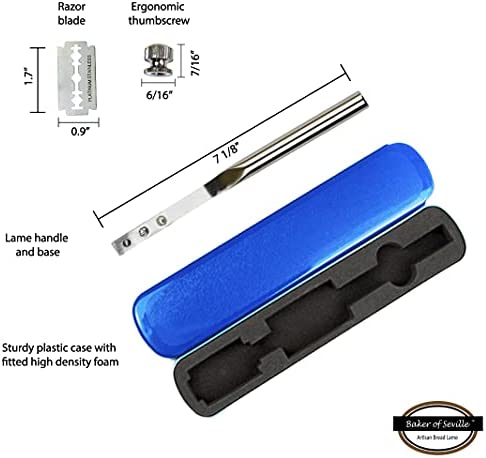 Baker of Seville Bread Lame – Now with 6 Included blades. Change from Straight or Curved Blade Lame in seconds with the Patented Design. Built for professional and serious bakers.