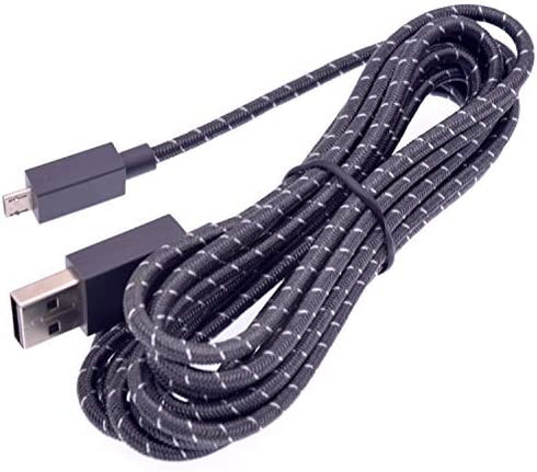 Deal4GO 2.7M 9FT Long Original Braided Micro USB Charging Cable for Xbox One Elite Controller 1698 White Special Edition (White)