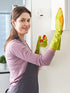 wahoo PVC Dishwashing Cleaning Gloves, Skin-Friendly, Reusable Kitchen Gloves with Cotton Flocked Liner, Non-Slip, Large