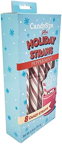 CandySips Candy Straws, Peppermint, 8 Straws, Pack of 2