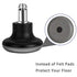 uvce Bell Glides Replacement Office Chair Swivel Caster Wheels to Fixed Stationary Castors, Short Profile with Separate Self Adhesive Felt Pads Black 5pcs