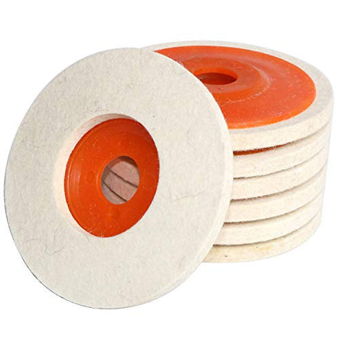 7PCS 4.5" x 7/8" Inch Wool Felt Disc Polishing Buffing Wheel Pad