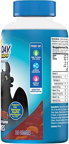 One A Day Kids How to Train Your Dragon Multivitamin Gummy, 180 Count, Supplement with Vitamin A, Vitamin C, Vitamin D, Vitamin E and Zinc for Immune Health Support*