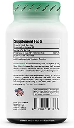 Green Lipped Mussel Capsules - Strongest DNA Verified from New Zealand - Perna Canaliculus Omega Supplement for Hip and Joint - Non GMO