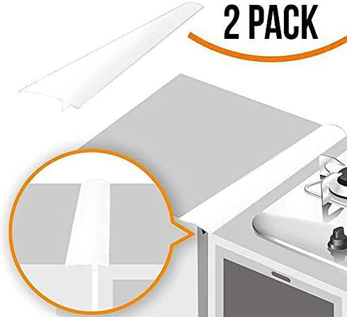 Silicone Gap Covers (2 Pack) Stove Spacer Fillers Heat Resistant Seals Gaps Between Stovetop and Counter, Easy to Clean (21 Inches, semi-clear)