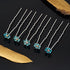 QIUTIMIY 20 Pack (Blue)Crystal Flower Hair Pins Rhinestone Hair Clips for Bridal Wedding Women Hair Jewelry Accessories, with Clear Container