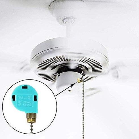 Ceiling Fan Switch Zing Ear ZE-268S6, 3 Speed 4 Wire Speed Control Pull Chain Cord Appliances Switch Replacement Parts Compatible with Hunter Ceiling Fans Wall Lamps (Bronze)