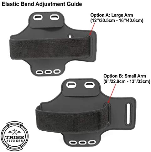TRIBE Running Phone Holder Armband. iPhone & Galaxy Cell Phone Sports Arm Bands for Women, Men, Runners, Jogging, Walking, Exercise & Gym Workout. Fits All Smartphones. Adjustable Strap, CC/Key Pocket