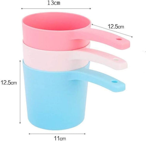 3Pcs Thicken Plastic Bathing Ladle Water Dipper with Handle Kitchen Ladles Bath Cups