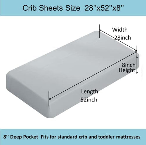 Crib Sheets, Crib Sheets for Boys | Baby Boy Crib Sheets | Microfiber Crib Fitted Sheet for Standard Crib and Toddler Mattress (Gray and Navy, 2 Pack)