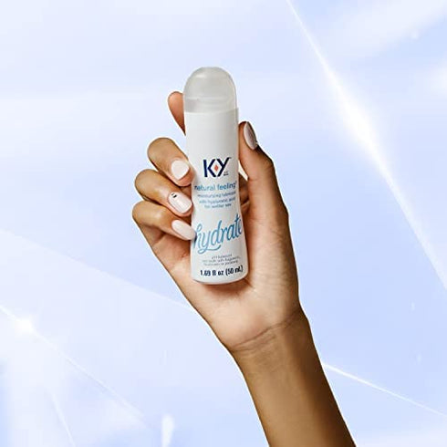 Water Based Lube K-Y Natural Feeling 1.69 fl oz Personal Lubricant for Adult Couples, Men, Women, Pleasure Enhancer, Vaginal Moisturizer, pH Balanced, Hormone & Paraben Free, Latex Condom Compatible