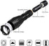 Deep Red Light Flashlight 670nm Single Mode Long Range Red Hunting Flashlights Torch with Zoomable for Astronomy, Aviation, Night Observation-Black