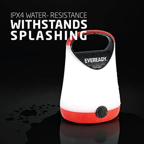Eveready LED Camping Lantern, Bright Battery Powered Lantern, Water Resistant Hurricane Supplies, 100 Hour Run-time, Pack of 1