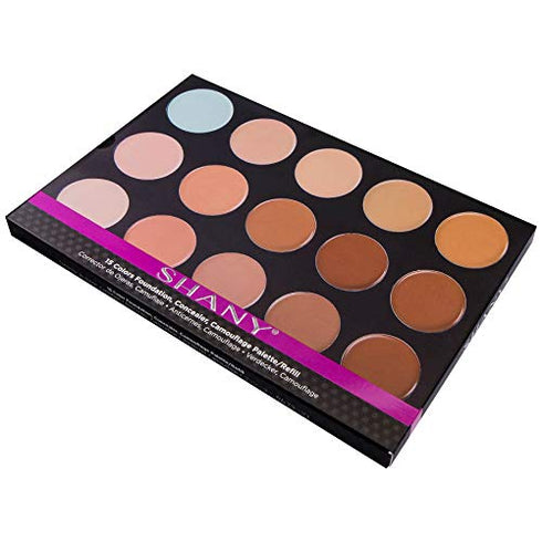 SHANY Professional Cream Foundation and Camouflage Concealer - 15 Color Palette