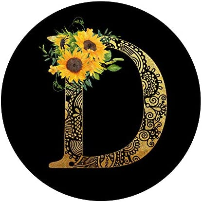 Sunflower Pop Socket Letter D - Phone Case Stand D Popsocket PopSockets PopGrip: Swappable Grip for Phones & Tablets