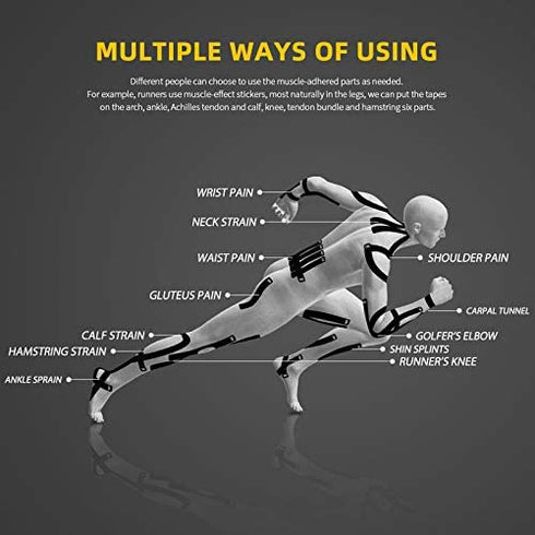 OK TAPE Kinesiology Tape 10 inches Precut, 20 Strips, Cotton Elastic Athletic Tape Latex Free, 2inch x 16ft, Beige
