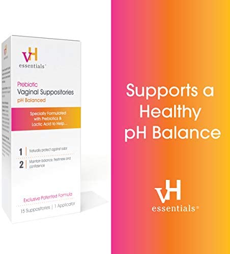 vH essentials Prebiotic PH Balanced Vaginal SuppositoriesBox, Original Version, 15 Count