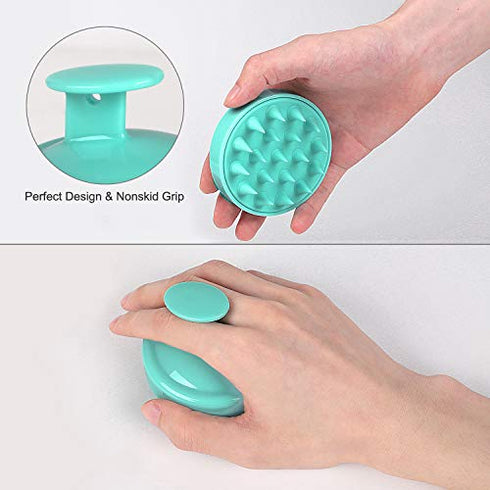 Heeta Hair Scalp Massager Shampoo Brush, with Soft Silicone, Wet and Dry Hair Detangler (2 Pack, Green & Rose Pink)