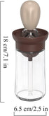 Sunnyac Oil Dispenser Bottle, 2 in 1 Oil Bottle with Silicone Measuring Basting Brush, 6oz Glass Condiment Bottles for Kitchen Cooking, BBQ, Baking, Pancake, Air Fryer, Marinating (Coffee)