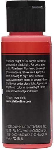 FolkArt Neon Blacklight Acrylic Paint, 2 oz., Red