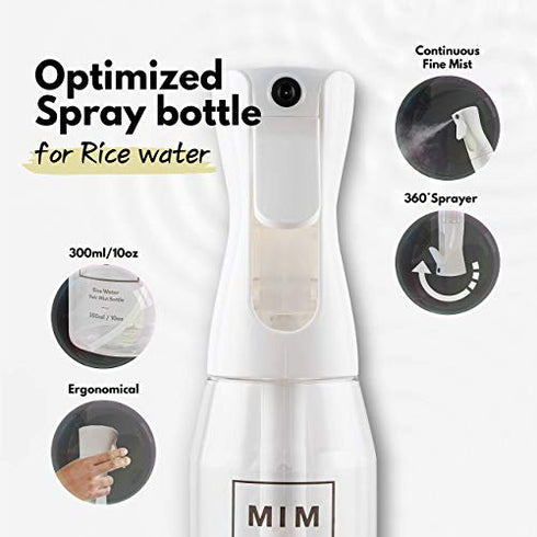Natural Hair Growth Conditioner DIY Kit fermented Rice Water for Hair Growth Tea Bags with Continuous Spray Bottle Package, Organic Deep Conditioner for Damaged, Dry ,Frizzy Hair, Curly Hair Products