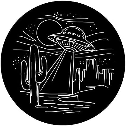 UFO Desert Retro Alien Spaceship Area 51 ET Space Lover Gift PopSockets PopGrip: Swappable Grip for Phones & Tablets