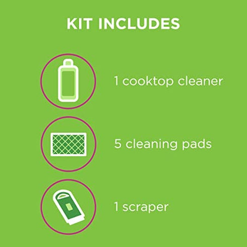 Affresh Cooktop Cleaning Kit, Safe for Glass & Ceramic Cooktops, Includes 5 oz cleaner, 5 pads, 1 scraper