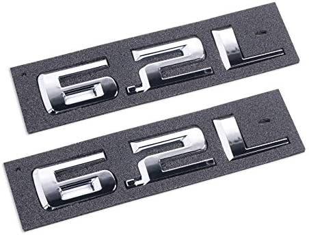 2 x 6.2L Emblems Badge for Silverado 2019-2021 Hood Emblem (Silver)