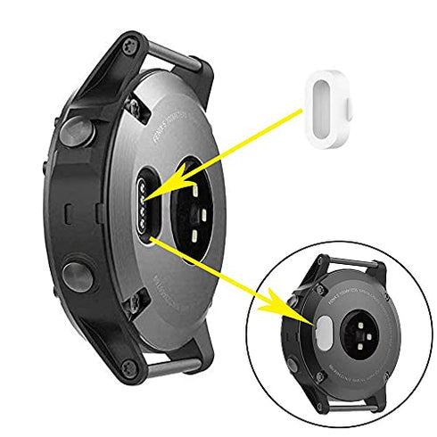 Kissmart Compatible with Forerunner 45 Charger, Replacement Charging Cable Cord Plus a White Silicone Charger Port Protector Anti Dust Plug for Garmin Forerunner 45 / 45s Smart Watch