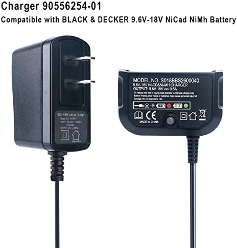 Elefly 9.6V-18V Replacement for Black & Decker Battery Charger 90556254-01, Compatible with Black and Decker 18V 14.4V 12V 9.6V NiCad & NiMh Battery HPB18 HPB18-OPE HPB14 HPB12 HPB96