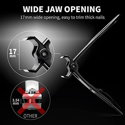 EBEWANLI Straight Nail Clipper, 17mm Wide Jaw Opening Extra Large Toenail Clippers for Thick Nails or Tough Fingernail & Ingrown Toenail, Heavy Duty Thick Toenail Clippers for Seniors, Men, Adult